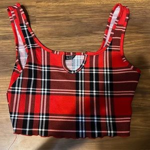 plaid crop top